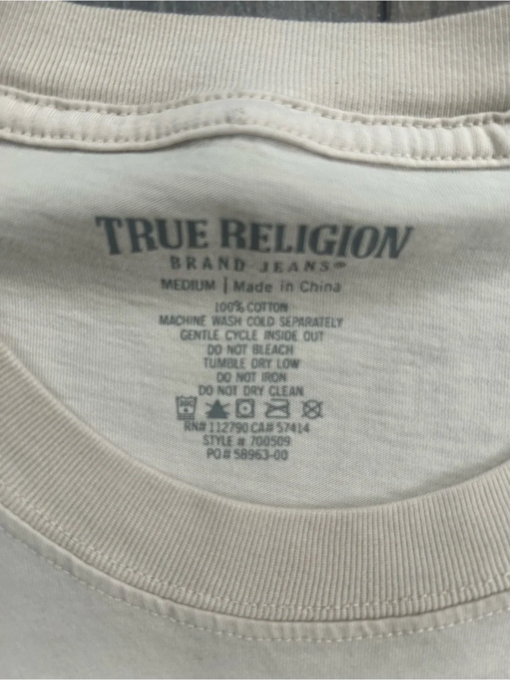 True Religion Men’s Tan Graphic Buddha Logo Tee